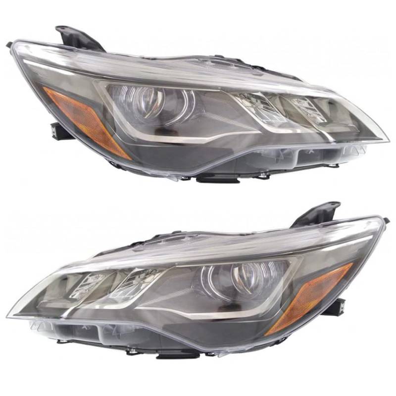 ZX-motor Pair Headlights – For 2015-2017 Toyota Camry LE/SE/XLE/XSE, Halogen, Chrome Housing