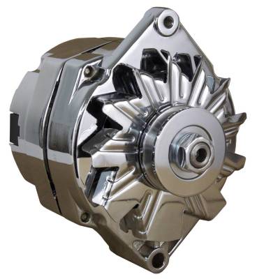 Rareelectrical - 110A Chrome Street Rod Gm High Output Alternator Compatible With 1-One Wire Self Exciting Energizing