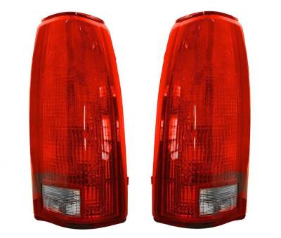 Rareelectrical - New Pair Tail Light Lens & Housing Compatible With Gmc C1500 C2500 C3500 K1500 Gm2809108 16506356