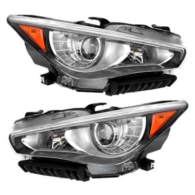 Rareelectrical - New Pair Of Led Headlight Compatible With Infiniti Q50 Hybrid Sport Sedan 2014-2015 By Part Number