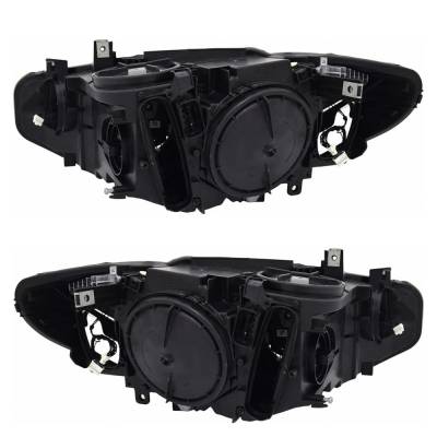Rareelectrical - New Pair Of Headlights Compatible With Bmw 428I Base Coupe Plastic Led Bulb High And Low Beam