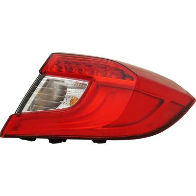 Rareelectrical - New Right Outer Tail Lights Compatible With Honda Accord Ex Ex-L Lx Sedan 4-Door 1.5L 2.0L 2018 2019