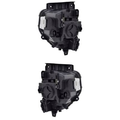 RAREELECTRICAL - New Pair Of Headlights Compatible With Hyundai Santa Fe Limited Led Bulb High Low Bea Clear Lens