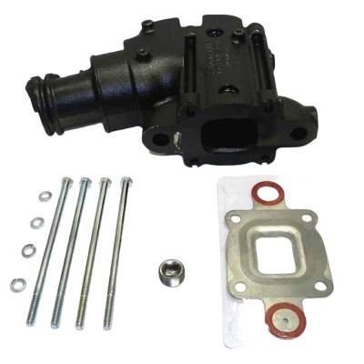 Rareelectrical - New 14 Degree Elbow Dry Joint Exhaust Riser Compatible With Mercruiser 5.0 Liter V8 305 Hp Liter V8