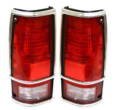 Rareelectrical - New Pair Of Tail Lights With Bezel Compatible With Gmc Sonoma 1991-1993 915708 Gm2800105 Gm2801105