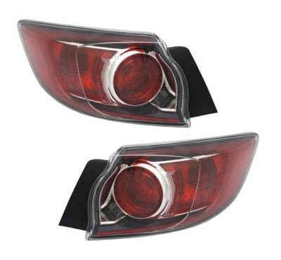 Rareelectrical - New Pair Of Outer Tail Lights Compatible With Mazda 3 Hatchback 2012-13 Ma2800147 Bbn7-51-160D