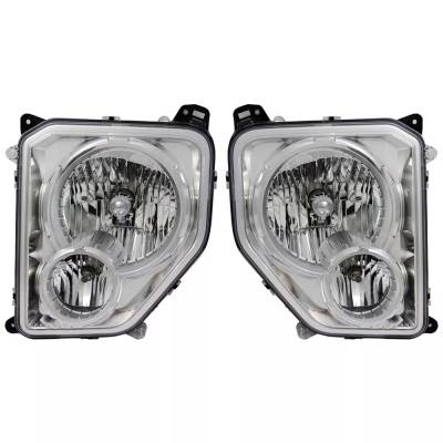 Rareelectrical - New Pair Of Headlights Compatible With Jeep Liberty Jet Limited Renegade Sport Utility 2008-2012 By
