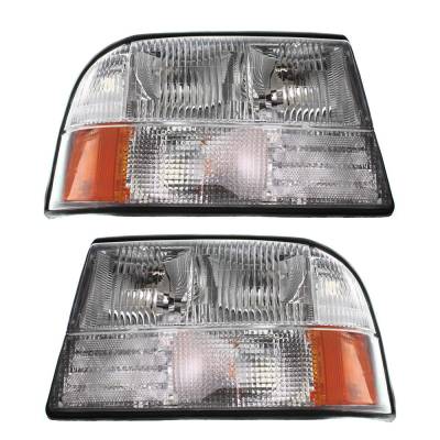 Rareelectrical - New Pair Of Headlights Compatible With Gmc Jimmy Envoy Sl Sle Sls Slt Sport Utility 1998 1999 By