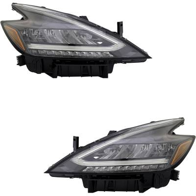 Rareelectrical - New Pair Of Headlights Compatible With Nissan Murano Platinum S Sl Sv Midnight Edition 2022 2023 By