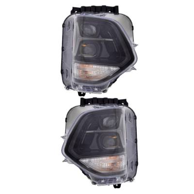 Rareelectrical - New Pair Of Headlights Compatible With Hyundai Santa Fe Limited Led Bulb High Low Bea Clear Lens