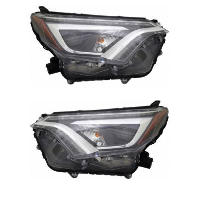 Rareelectrical - New Pair Of Led Headlights Compatible With Toyota Rav4 Hybrid Limited Sport Utility 4 Door 2.5L 2016