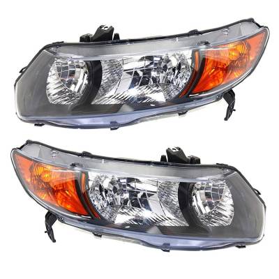 Rareelectrical - New Pair Of Headlight Compatible With Honda Civic Ex-L Coupe 2009 By Part Number 33101-Sva-A02