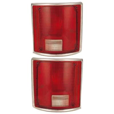Rareelectrical - New Halogen Tail Light Pair Of Lens Compatible With Chevrolet C30 Custom Standard Cab Pickup 2 Door