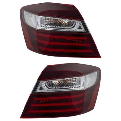Rareelectrical - New Pair Of Tail Lights Compatible With Honda Accord 2.4L 3.5L 2016 2017 By Part Numbers