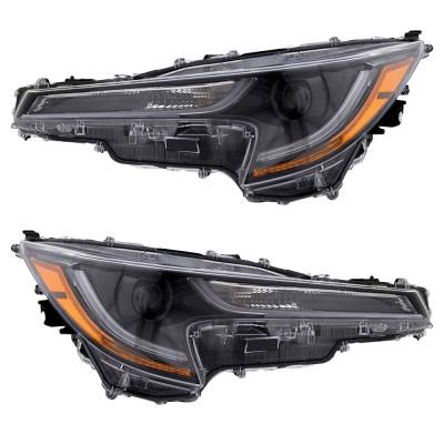 Rareelectrical - New Pair Of Headlights Compatible With Toyota Corolla 2023 2024 By Part Numbers To2503324 To2502324