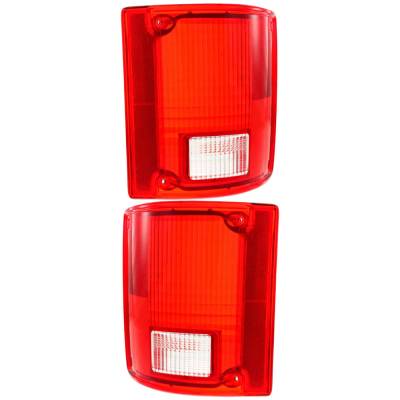 Rareelectrical - New Halogen Tail Light Pair Of Lens Compatible With Chevrolet C20 Custom Crew Cab Pickup 4 Door 4.1L