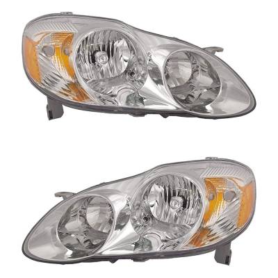 Rareelectrical - New Pair Of Halogen Headlights Compatible With Toyota Corolla S Sedan 4 Door 1.8L 2004 By Part