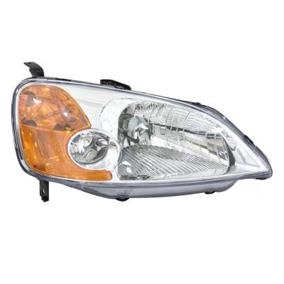 Rareelectrical - New Right Halogen Headlight Compatible With Honda Civic Gx Sedan 1.7L 2001 2002 2003 By Part Number