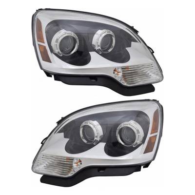 Rareelectrical - New Pair Of Halogen Headlights Compatible With Gmc Acadia Sle Sport Utility 4 Door 3.6L 2008 2009