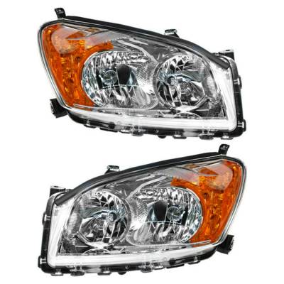 Rareelectrical - New Pair Of Headlight Compatible With Toyota Rav4 Base Sport 2009-2012 By Part Number 81130-42470