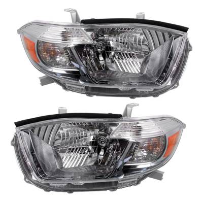 Rareelectrical - New Pair Of Halogen Headlight Compatible With Toyota Highlander Base Sport 2011-2013 By Part Number
