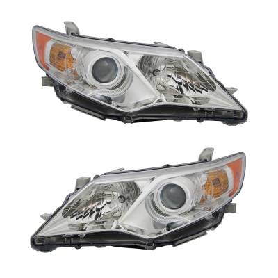 Rareelectrical - New Pair Of Halogen Headlights Compatible With Toyota Camry Xle Sedan 4 Door 2012 2013 2014 By Part