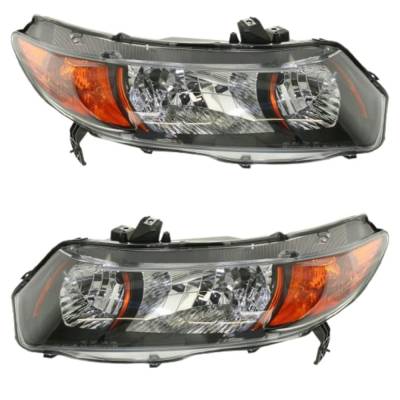 Rareelectrical - New Pair Headlights Compatible With Honda Civic Si Coupe 2 Door 2.0L 2008 2009 By Part Numbers