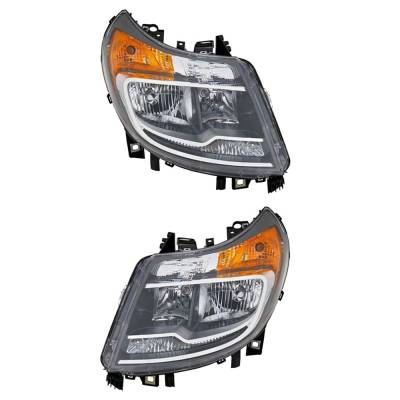 Rareelectrical - New Pair Of Headlights Compatible With Ram Promaster 3500 Extended Cargo Van 2015 2016 2017 2018