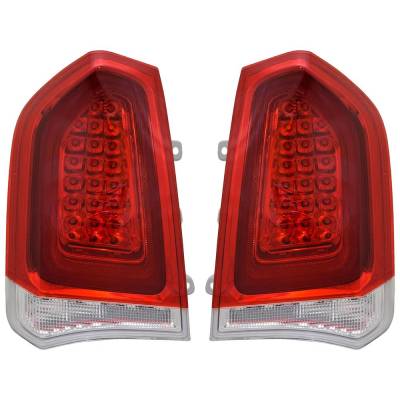 Rareelectrical - New Pair Of Tail Lights Compatible With Chrysler 300 2015 2016 2017 2018 2019 2020 2021 2022 By Part