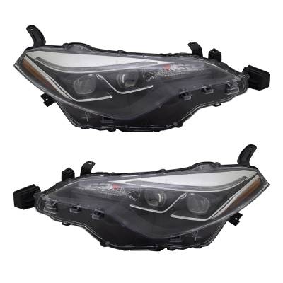 Rareelectrical - New Pair Of Headlights Compatible With Toyota Corolla Xse Sedan 4-Door 2017 2018 2019 By Part