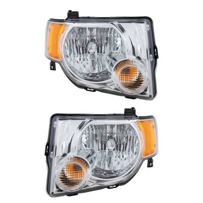 Rareelectrical - New Pair Of Halogen Headlights Compatible With Ford Escape Limited 2008 2009 2010 2011 2012 By Part