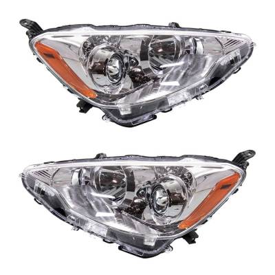 Rareelectrical - New Pair Of Halogen Headlights Compatible With Toyota Prius C Base Hatchback 4 Door 1.5L 2012 2013