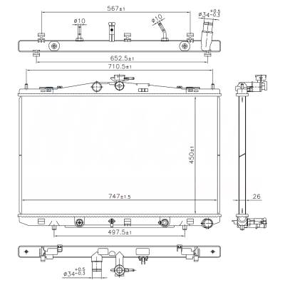 Rareelectrical - New Radiator Compatible With Toyota Sienna Se By Part Numbers 606830 160410P280 164000P370