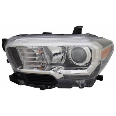 Rareelectrical - New Left Halogen Headlight Compatible With Toyota Tacoma Sr5 Crew Extended Cab Pickup 2.7L 3.5L 2018