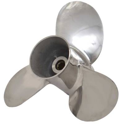 Rareelectrical - New Stainless Steel Propeller Compatible With 6 - 15 Hp Chrysler / Force 8 Spline 15 8 Spline 9.9