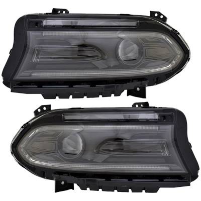 Rareelectrical - New Pair Of Headlights Compatible With Dodge Charger Scat Pack Widebody Pursuit Sxt R/T Gt 2022 By