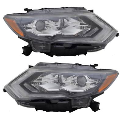 Rareelectrical - New Pair Of Headlights Compatible With Nissan Rogue Sl Hybrid Sport Utility 2.0L 2.5L 2019 2020 By