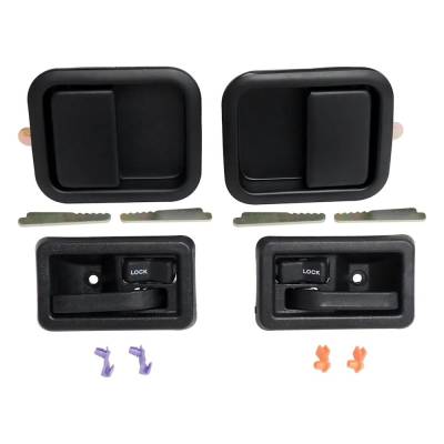 Rareelectrical - New Black Door Handle Kit Compatible With Jeep Wrangler Sport Wrangler S Wrangler All Submodels