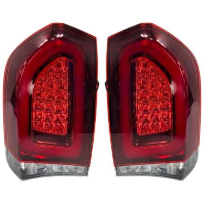 Rareelectrical - New Pair Of Tail Lights Compatible With Chrysler 300 2015 2016 2017 2018 2019 2020 2021 2022 By Part