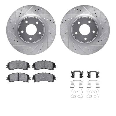 Rareelectrical - New Cross-Drilled Brake Disc And Pad Kit Compatible With Infiniti Nissan Z Proto Spec 6 Cyl 3.0L Q50