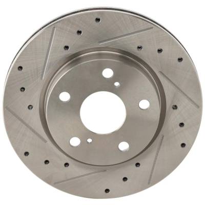 Rareelectrical - New Cross-Drilled And Slotted Brake Disc Compatible With Lexus Scion Toyota Rav4 Limited 4 Cyl 2.5L