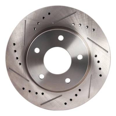 Rareelectrical - New Cross-Drilled And Slotted Brake Disc Compatible With Dodge Mitsubishi Lancer De 4 Cyl 2.0L