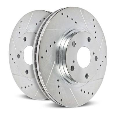 Rareelectrical - New Cross-Drilled And Slotted Brake Disc Compatible With Dodge Plymouth Barracuda Gran Coupe 8 Cyl