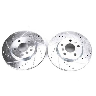 Rareelectrical - New Cross-Drilled And Slotted Brake Disc Compatible With Mini Cooper Clubman Base 3 Cyl 1.5L Cooper