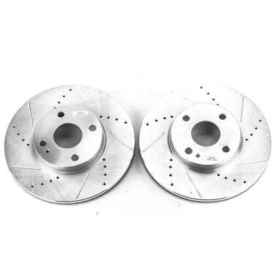 Rareelectrical - New Cross-Drilled And Slotted Brake Disc Compatible With Scion Toyota Yaris Se 4 Cyl 1.5L Yaris Le 4
