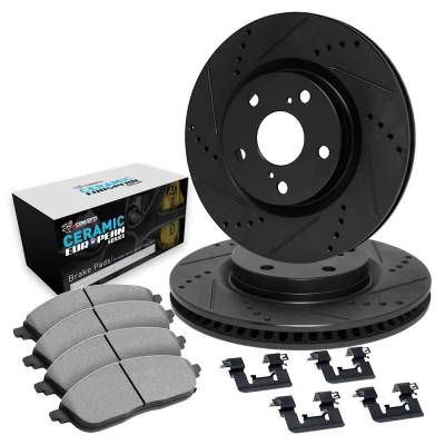 Rareelectrical - New Front Brake Disc And Pad Kit Compatible With Volkswagen Beetle Turbo S 4 Cyl 1.8L Golf Gti 20Th