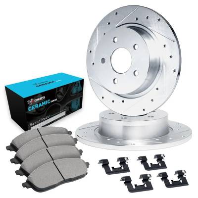 Rareelectrical - New Rear Brake Disc And Pad Kit Compatible With Chrysler Dodge Magnum Base 6 Cyl 2.7L 300 Touring 6