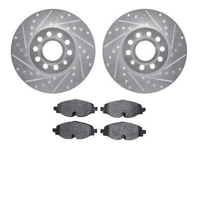 Rareelectrical - New Cross-Drilled Brake Disc And Pad Kit Compatible With Audi Volkswagen Jetta Trendline 4 Cyl 1.5L