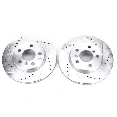 Rareelectrical - New Cross-Drilled And Slotted Brake Disc Compatible With Mini Cooper Base 4 Cyl 1.6L Cooper Se