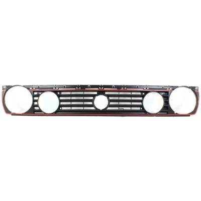 Rareelectrical - Dual Headlight Grille Assembly Compatible With Volkswagen Golf Gti 16-Valve 4 Cyl 2.0L 1990-1992